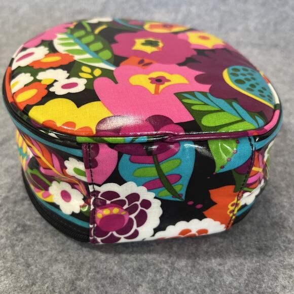 Vera Bradley FLORAL NIGHTINGALE‎ HATBOX Cosmetic Travel Case Vibrant - Picture 5 of 11